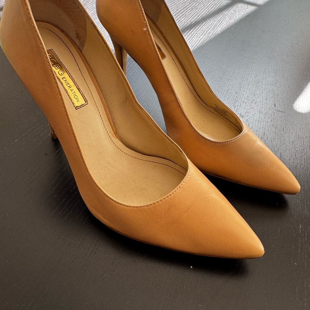 BCBGeneration Camel Pointed Toe Heels